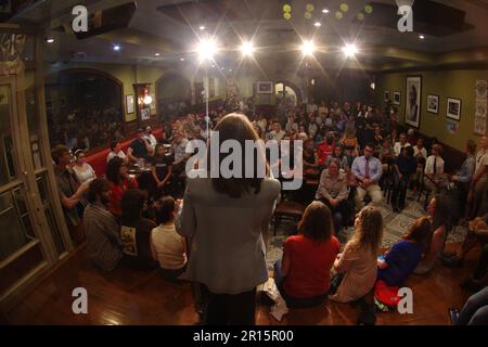 Washington DC, USA. 11 May 2023. U.S. presidential candidate Marianne Williamson (D) speaks at a fundraiser. Credit: Philip Yabut/Alamy Live News Stock Photo