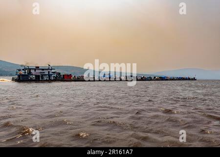 Giant riverboat on the Congo river, DR Congo Stock Photo