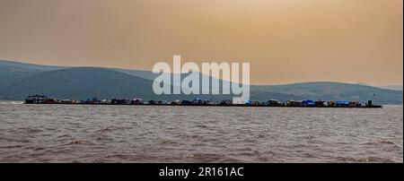 Giant riverboat on the Congo river, DR Congo Stock Photo