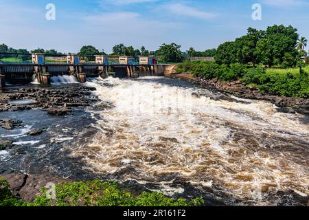 Rapids on the Tshopo river, Kisangani, DR Congo Stock Photo