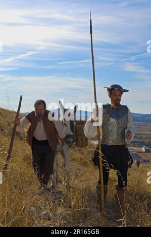 Consuegra, representation of Quixote during the Saffron Rose Festival, province of Toledo, Route of Don Quixote, Castilla-La Mancha, Spain Stock Photo