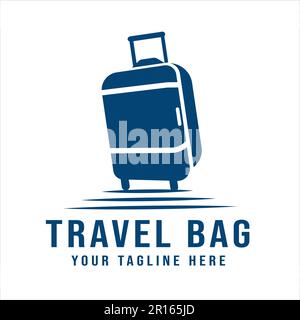 Retro Vintage Travel Bag silhouette logo design,icon,symbol,travel Stock Vector