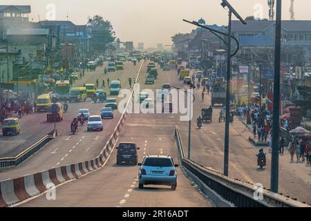 Traffic in Kinshasa, DR Congo Stock Photo