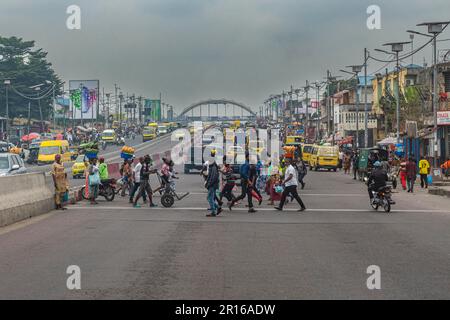 Traffic in Kinshasa, DR Congo Stock Photo