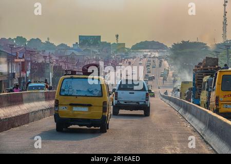 Traffic in Kinshasa, DR Congo Stock Photo