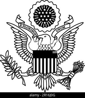 American eagle, symbol of America, E pluribus unum – Latin for 