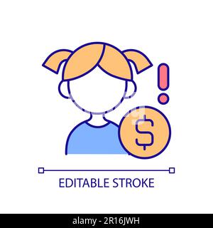 Child raising RGB color icon Stock Vector