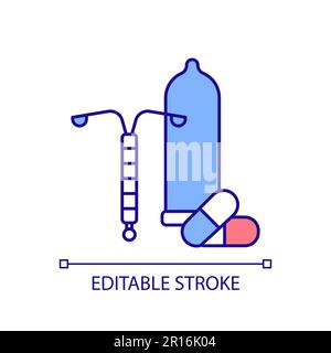 Contraception methods RGB color icon Stock Vector