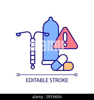 Birth control methods RGB color icon Stock Vector