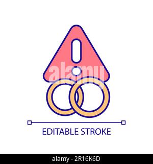 Marital problems RGB color icon Stock Vector
