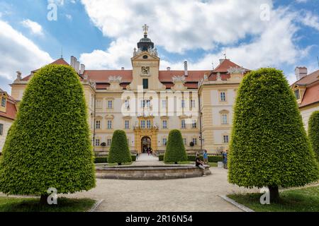 VALTICE, CZECH REPUBLIC - MAY 7th 2023: Chateau Valtice, Lednice-Valtice Cultural Landscape, World Heritage Site by UNESCO. Valtice is one of the most Stock Photo