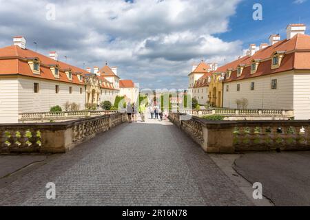 VALTICE, CZECH REPUBLIC - MAY 7th 2023: Chateau Valtice, Lednice-Valtice Cultural Landscape, World Heritage Site by UNESCO. Valtice is one of the most Stock Photo