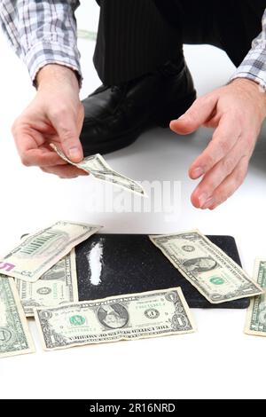 cocain preparation for starting problems as drugs background Stock Photo