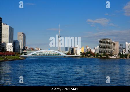 Tokyo Sky Tree and Eitaibashi Stock Photo