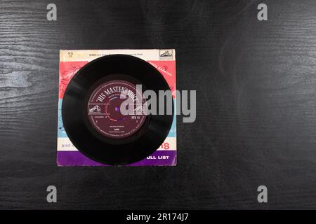 HMV 7inch vinyl record with multiple sound effects Stock Photo