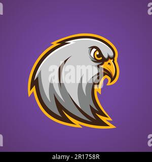 Falcon Head Mascot Logo - Animals Mascot E-sports Logo Vector Illustration Design Concept. Stock Vector