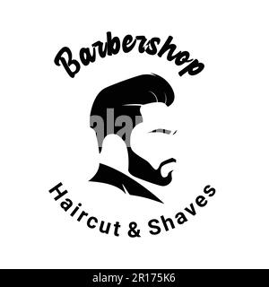 Illustration of Barbershop Logo Design Concept - Vintage Logo Vector Illustration Design. Stock Vector