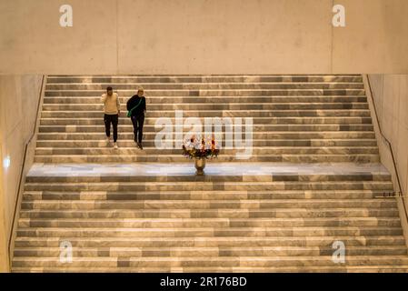 Grand staircase in the New Building of the Kunsthaus, Museum of Art, Zurich, Switzerland Stock Photo