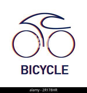 Cyclist on a racing bicycle. Simple vector template, logo design Stock Vector