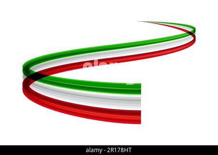 Abstract trail moving, dynamic wake italian flag. Vector template, logo design Stock Vector