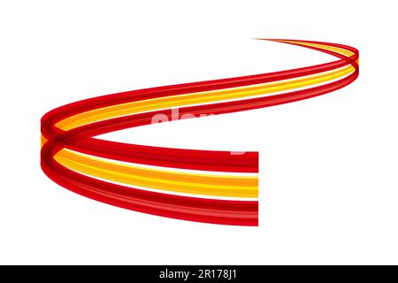 Abstract trail moving, dynamic wake spanish flag. Vector template, logo design Stock Vector