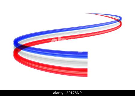 Abstract trail moving, dynamic wake french flag. Vector template, logo design Stock Vector