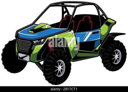 UTV Side by Side on White Stock Vector