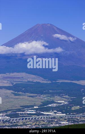 View of Mount Fuji from Ashinoko skyline Stock Photo