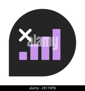 No cellular connection bubble flat line color isolated vector icon Stock Vector