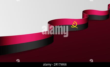Angola ribbon flag background. Element of impact for the use you want to make of it. Stock Vector