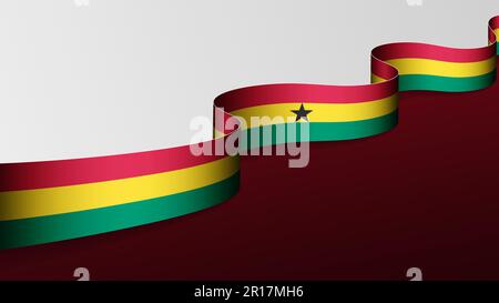 Ghana ribbon flag background. Element of impact for the use you want to make of it. Stock Vector