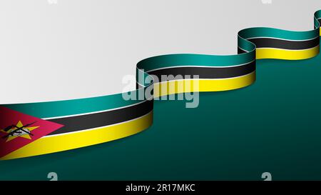 Mozambique ribbon flag background. Element of impact for the use you want to make of it. Stock Vector