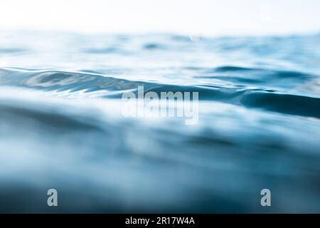 Low angle view of the blue ocean surface. selective focus Stock Photo