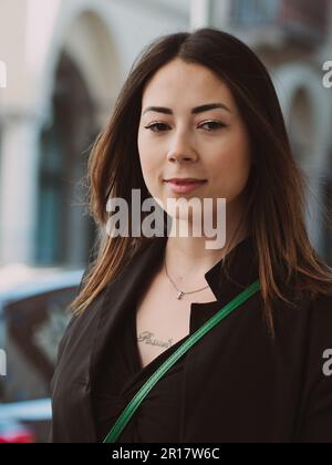 confident mixed asian race female model Stock Photo