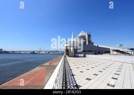 Rainbow Bridge seen from the Harumi Passenger Ship Terminal Stock Photo