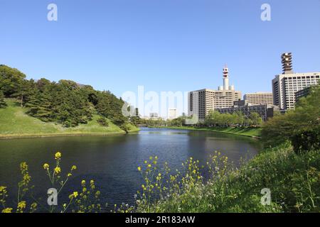 Imperial Palace and Tokyo Metropolitan Police Department Stock Photo