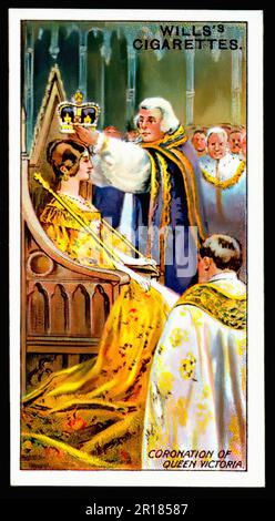 Coronation of Queen Victoria - Vintage Cigarette Card Stock Photo
