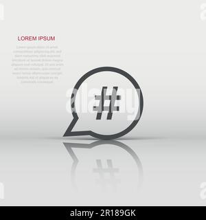 Hashtag vector icon in flat style. Social media marketing illustration on white isolated background. Hashtag network concept. Stock Vector