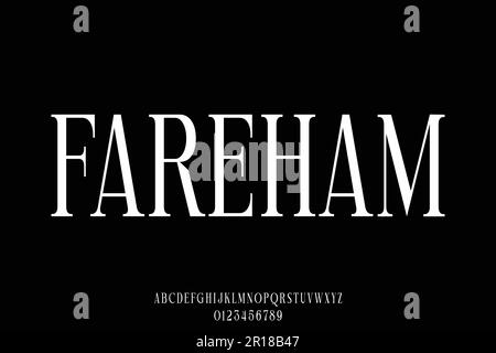 Elegant condensed serif font vector Stock Vector