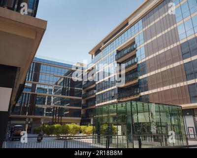 20 March 2023, Dubai, UAE: Dubai City Walk, travel and leisure venue in Dubai downtown with many cafes and restaurants and an outdoor retail complex Stock Photo