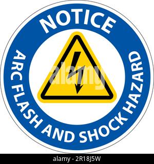 Notice Floor Sign Arc Flash And Shock Hazard Stock Vector