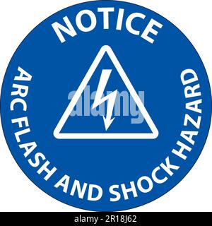 Notice Floor Sign Arc Flash And Shock Hazard Stock Vector