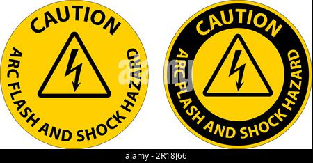 Caution Floor Sign Arc Flash And Shock Hazard Stock Vector