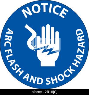 Notice Floor Sign Arc Flash And Shock Hazard Stock Vector