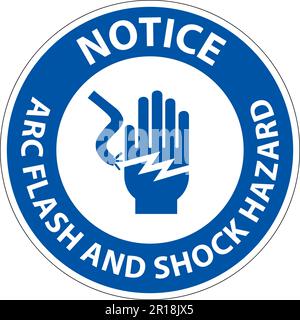 Notice Floor Sign Arc Flash And Shock Hazard Stock Vector