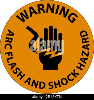 Warning Floor Sign Arc Flash And Shock Hazard Stock Vector