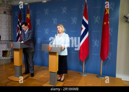 Oslo 20230512.China's Foreign Minister Qin Gang meets Norway's Foreign Minister Anniken Huitfeldt in Oslo on Friday. Photo: Terje Pedersen / NTB / POOL Stock Photo
