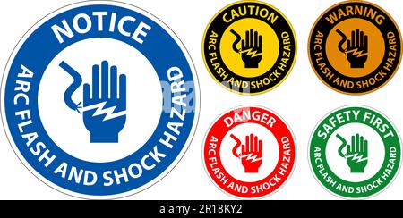 Warning Floor Sign Arc Flash And Shock Hazard Stock Vector