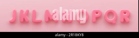 3D Pink uppercase letters S, T, U, V, W, X, Y and Z with a glossy ...