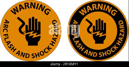 Warning Floor Sign Arc Flash And Shock Hazard Stock Vector
